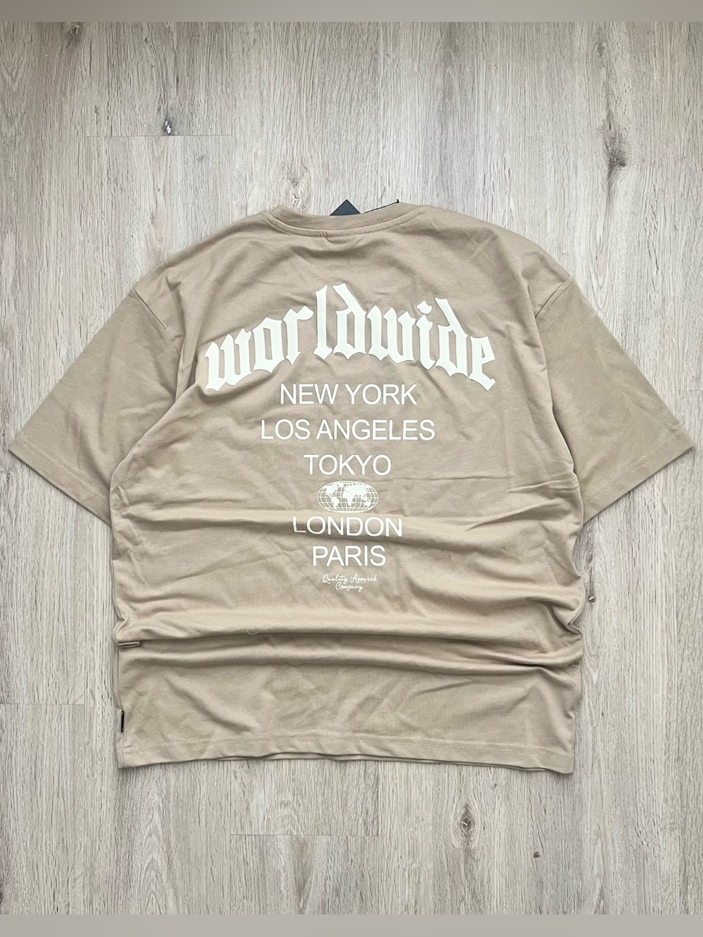 Y2K South Pole Graphic Logo Tee Mens Large Tan Embroidered Streetwear Shirt